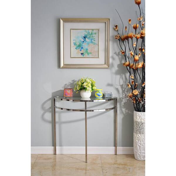 Kenroy Home Nolan Steel Glass Top Console Table