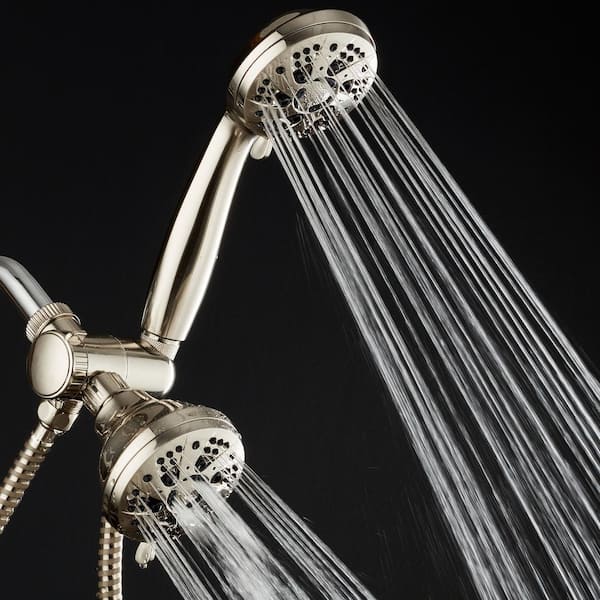 48-spray 7 in. Dual Shower Head and Handheld Shower Head with Body spray in Brushed Nickel 48-spray 7 in. Dual Shower Head and Handheld Shower Head with Body spray in Brushed Nickel