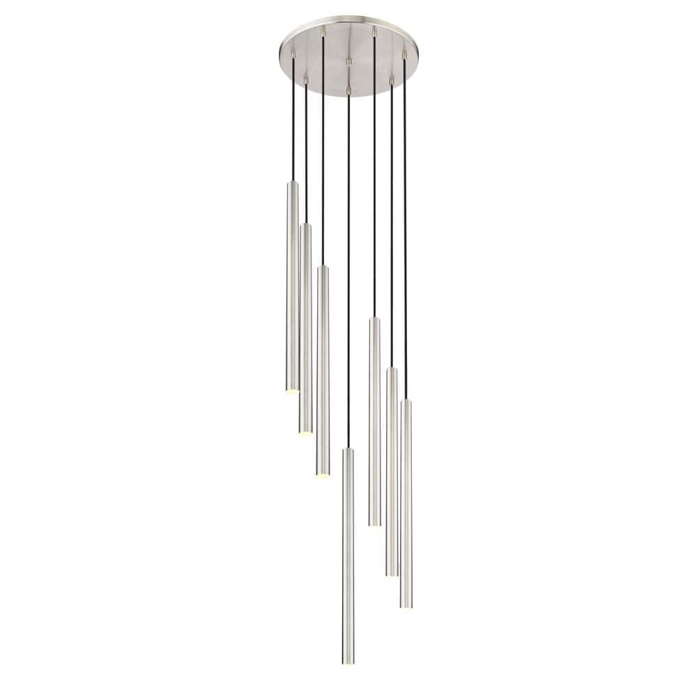 Forest 18 inch Brushed Nickel 7 Light Integrated LED Chandelier
