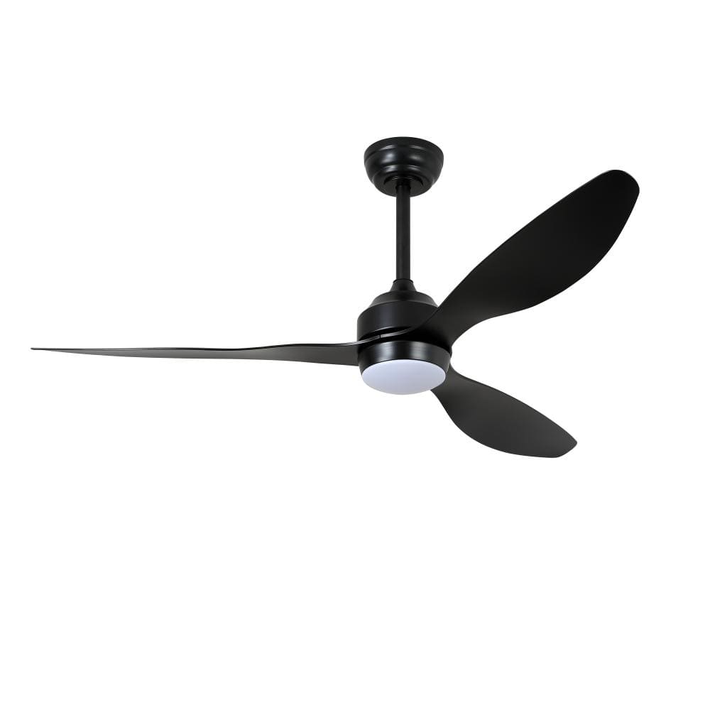 52 in. Integrated LED Indoor Downrod Black Ceiling Fan with Light Kit and Remote Control price history on PriceWatchPro