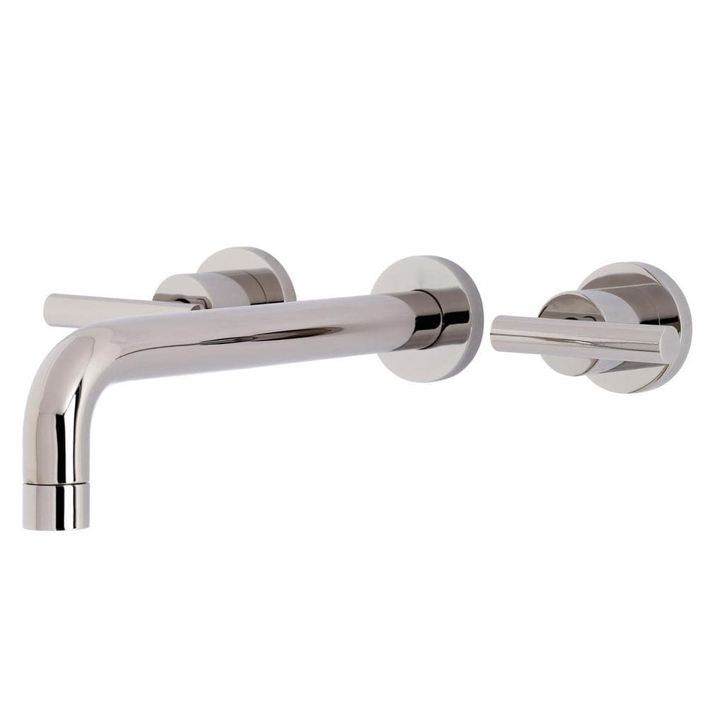 Kingston Brass Manhattan 2-Handle Wall Mount Bathroom Faucet in Polished Nickel HKS8026CML - The ...