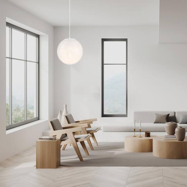 Designers Fountain - Circo 60-Watt 1-Light Matte White Modern Pendant Light with White Art Glass Shade and No Bulbs Included