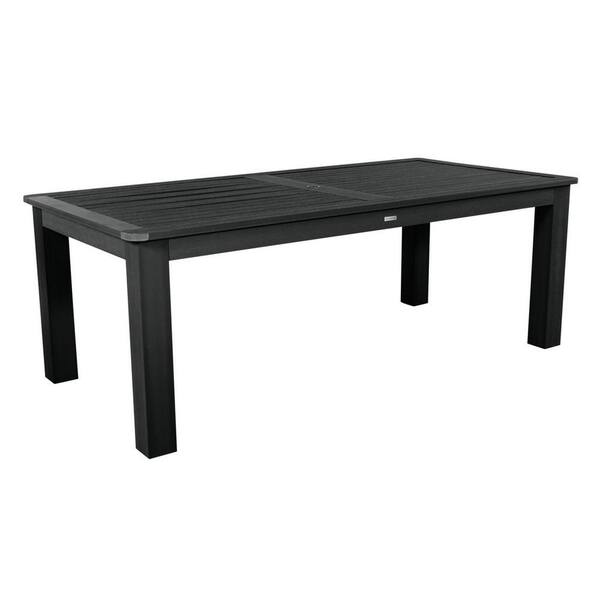 Highwood Black 42 in. x 84 in. Rectangular Recycled Plastic Outdoor Dining Table AD DTB48 BKE