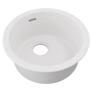 Quartz Classic 18 in. Drop-In/Undermount Single Bowl White Granite/Quartz Composite Bar Sink Only