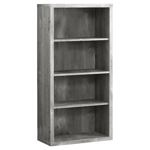 Unbranded 48 in. Grey with 4-Storage Shelves Composite Bookcase
