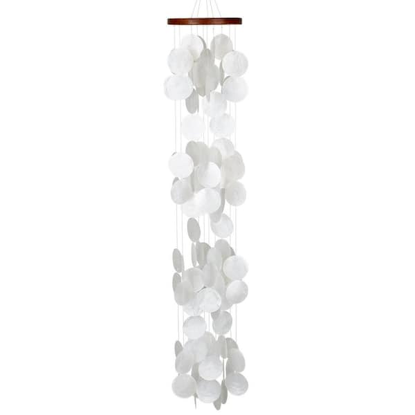 Asli Arts Collection, Capiz Waterfall, 40 in. Blanca Wind Chime