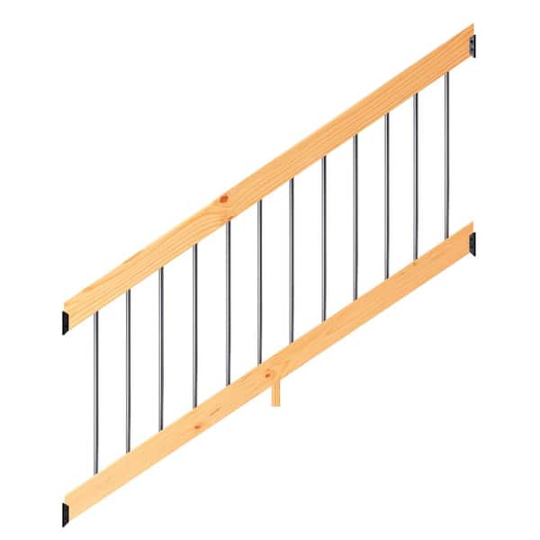 ProWood 6 ft. Cedar-Tone Southern Yellow Pine Stair Rail Kit with Aluminum Round Balusters