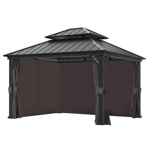 Ultra Series 10 ft. x 12 ft. Gazebo Replacement Privacy Curtain, Coffee