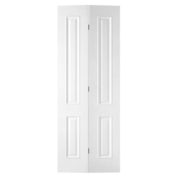 Masonite 24 in. x 80 in. Palazzo Capri 2-Panel Square Top Primed White Solid-Core Smooth Composite Bi-fold Door