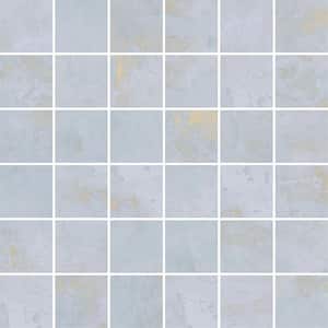 Aureate 11.71 in. x 11.71 in. Natural Light Blue Porcelain Mosaic Wall and Floor Tile (7.62 sq. ft./case) (8-pack)