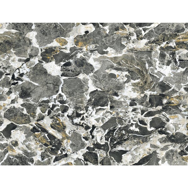 15.38 sq. ft. Slate Faux Stone Marble Natural Wall Backdrop Vinyl Peel and Stick Wallpaper Roll