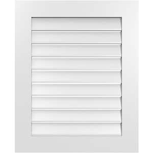 26 in. x 32 in. Vertical Surface Mount PVC Gable Vent: Functional with Standard Frame