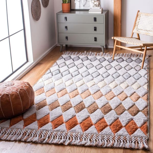 Sahara Gray/Charcoal 8 ft. x 10 ft. Geometric Area Rug