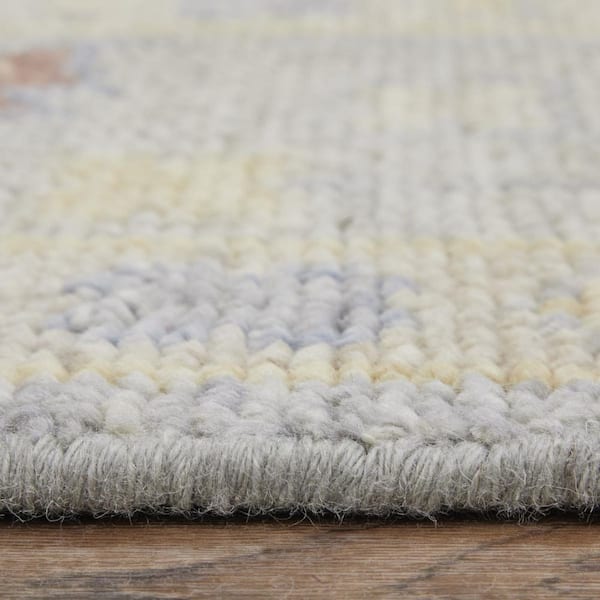 3 ft. x 5 ft. Light Blue, Taupe Floral Area Rug