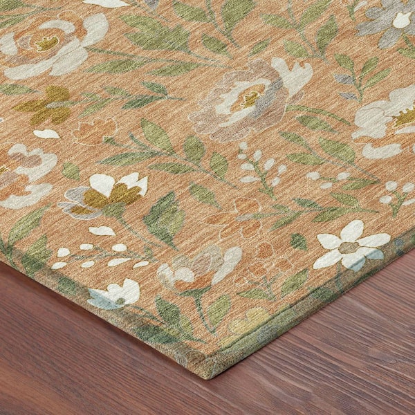 Chantille Machine Washable Indoor/Outdoor Abstract ACN2438 Copper 8 ft. x 10 ft. Area Rug