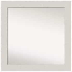 Rustic Plank White 31.5 in. W x 31.5 in. H Non-Beveled Bathroom Wall Mirror in Cream, White