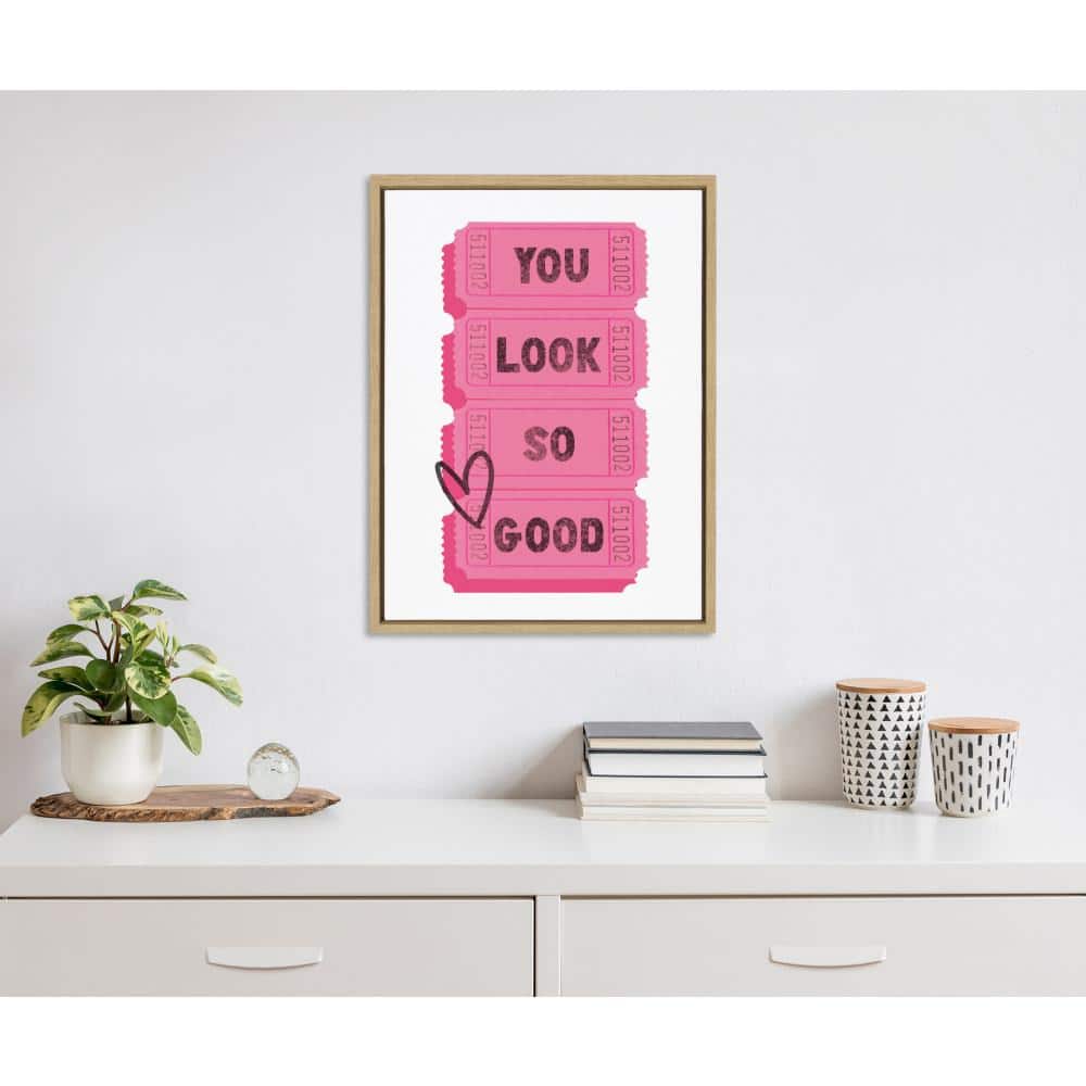 You Look So Good Pink Tickets Framed Canvas Print
