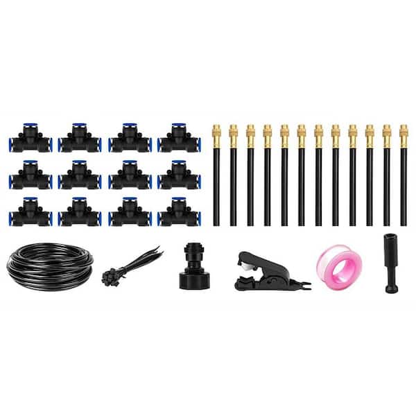 39 ft. Automatic Garden Watering System with 360° Adjustable Brass Nozzles, Drip Irrigation Kit for Lawns, Greenhouses