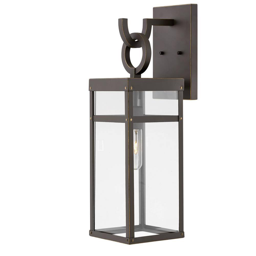 Oil Rubbed Bronze Outdoor Wall Lantern with Clear Glass