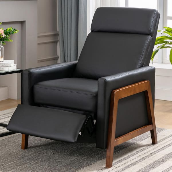 FC Design Modern Power Recliner Chair with USB Charging Port and Pillow Top Arms Palomino Fabric Single Seat Reclining Sofa - Charcoal Grey