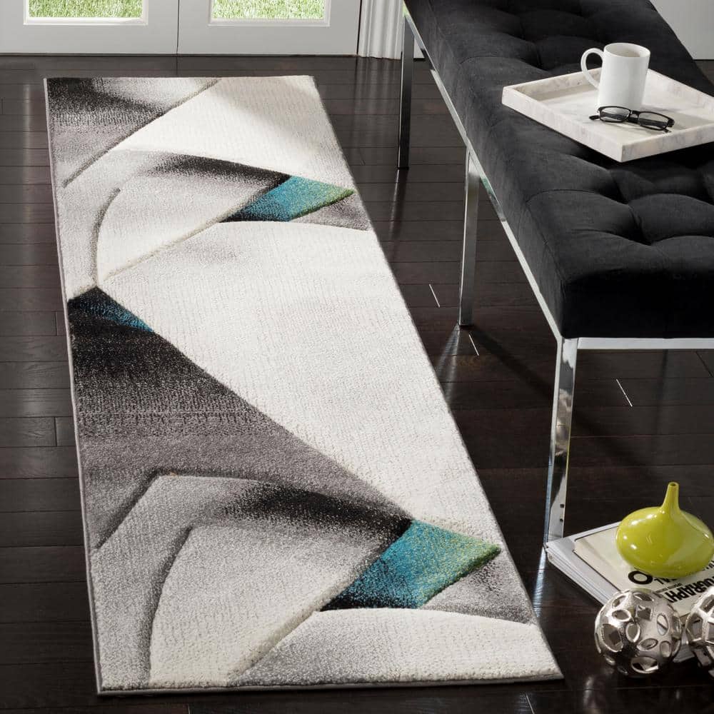 Hollywood 2 ft. x 12 ft. Gray/Teal Speckled Abstract Runner Rug price history on PriceWatchPro