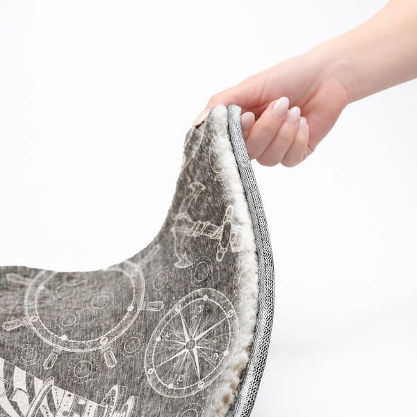 Dream Shag Premium Machine Washable Abstract ADS154 Gray 2 ft. x 3 ft. Accent Rug
