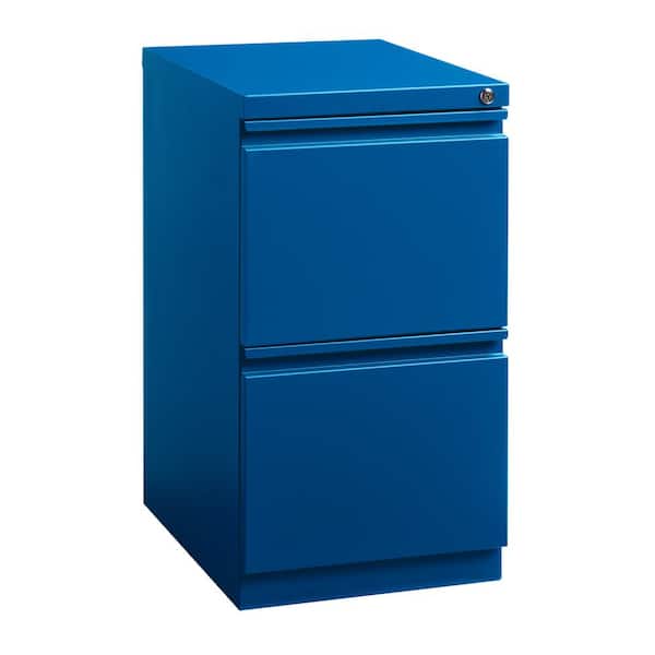 Hirsh 20 in. D 2-Drawer Classic Blue Metal Letter Width 15 in. W Mobile Pedestal File Cabinet File-File