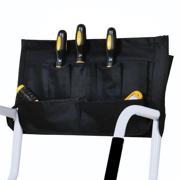 3-Step 4.4 ft. Steel Step Ladder (7 ft. Reach) with Safety Handrails and Removable Tool Bag, 500 lbs. Load Capacity