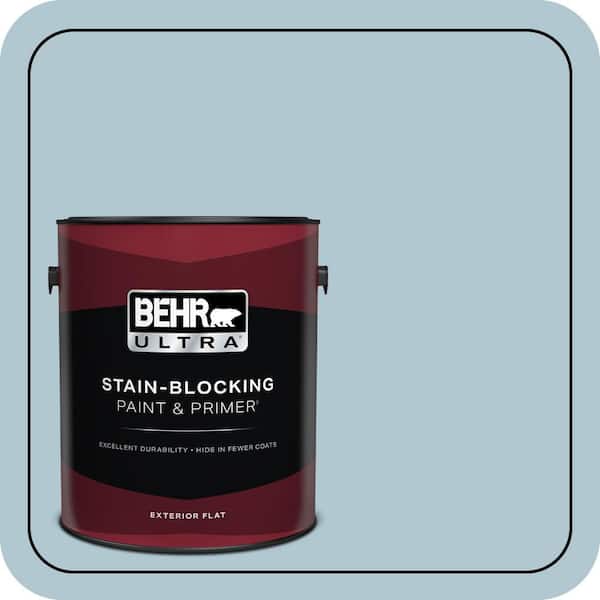 BEHR ULTRA 1 gal. #T15-8 Elusive Blue Flat Exterior Paint & Primer