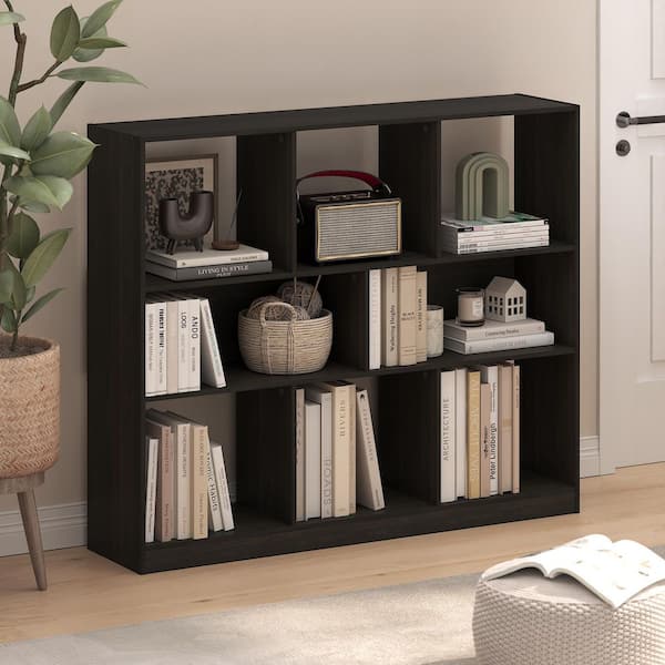 Furinno Daly 39.37 in. Tall Espresso Wood 8-Shelf Standard Bookcase