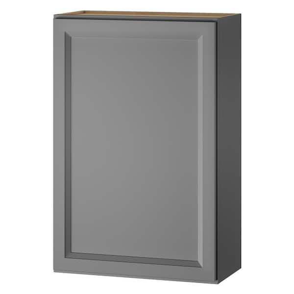 PELHAM & WHITE Keyport Shaker 24 in. W x 12 in. D x 36 in. H Plywood Tool-Free Ready To Assemble Wall Kitchen Cabinet in Charcoal