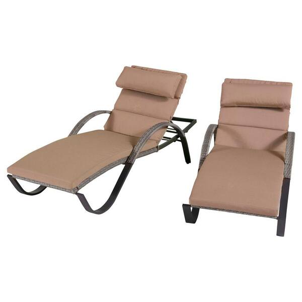 RST Brands Cannes Patio Lounger with Delano Beige Cushion (2-Pack)