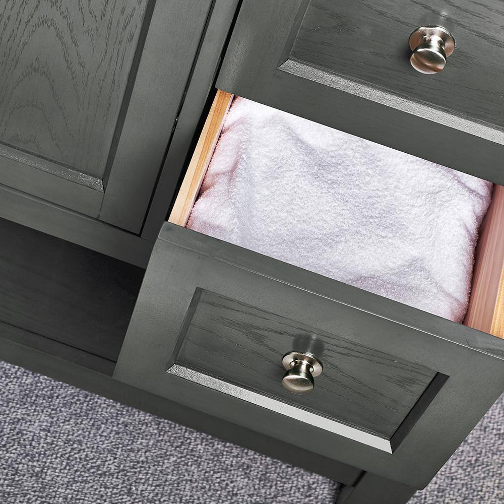 Gray 42" Solid Wood Bathroom Vanity Set with Mirror