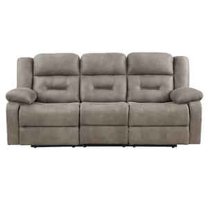 Abilene 86 in. Sofa in Tan Manual Recliner
