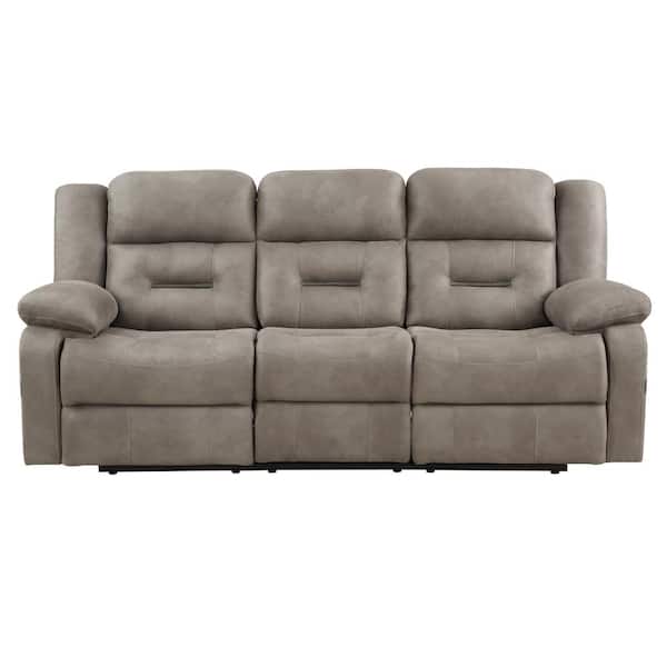 Steve Silver Abilene 86 in. Sofa in Tan Manual Recliner