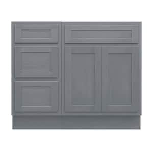 39 in. W x 21 in. D x 32.5 in. H Bath Vanity Cabinet without Top in Silver