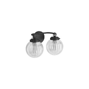 Embra By Studio McGee Two-Light Matte Black Wall Sconce