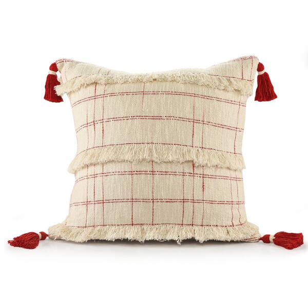 textured ivory throw pillows