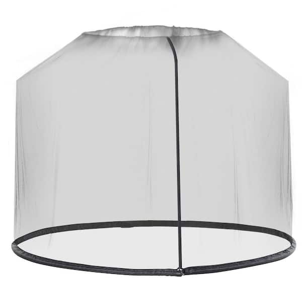 Tidoin 7.5 ft. Oxford Fabric Market Patio Umbrella Net in Black for Umbrella Table or Outdoor Seating