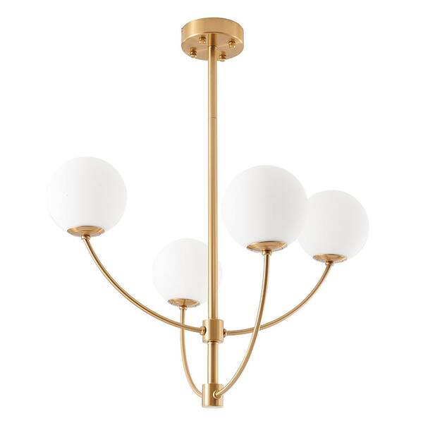Scott Living Hamilton 4-Light Matte Black/Brushed Nickel Transitional Cage Chandelier