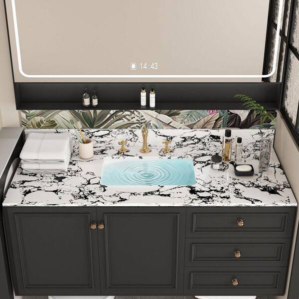 TCYO 49 in. W x 22 in. D Sintered Stone Rectangular Vanity Top in