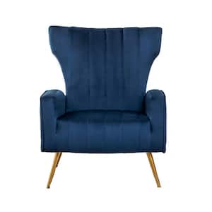 Kaleigh 27.56 in. W Blue Velvet Sofa Chair with Metal Legs