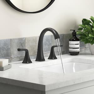 Sundae 8 in. Widespread Double Handles Bathroom Faucet in Matte Black