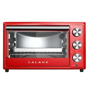1500 W 25L Retro Red Convection Toaster Oven With Air Fry