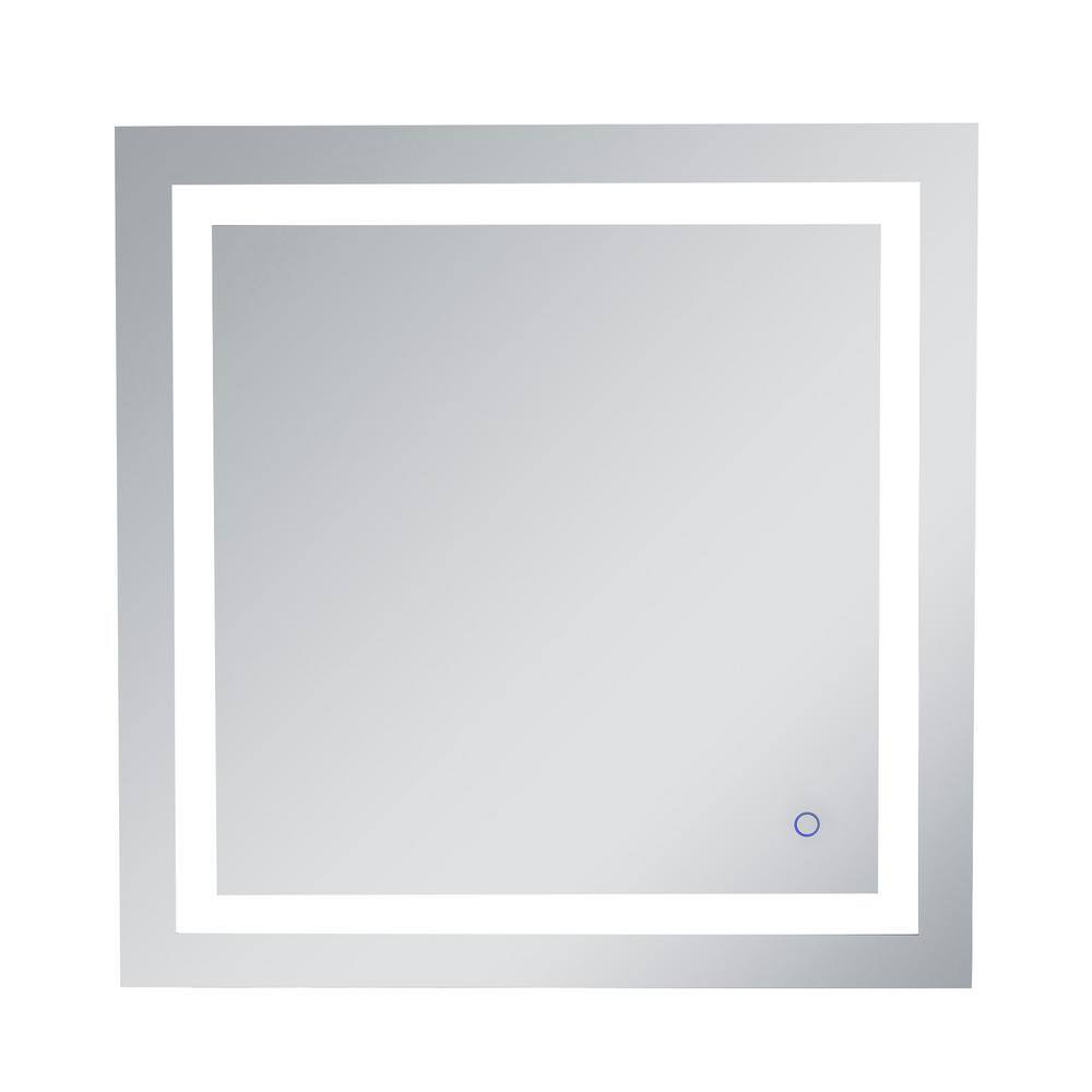 Timeless Home 30 in. W x 30 in. H Rectangle Frameless Silver LED Mirror
