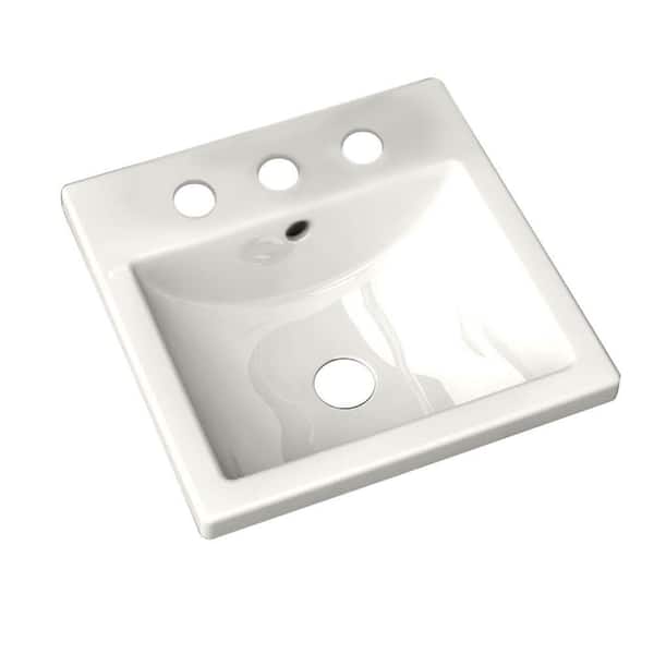 American Standard Studio Carre Countertop Bathroom Sink with 8 in. Faucet Holes in White