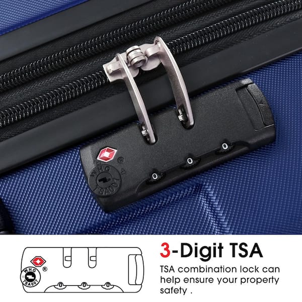 Merax 29.9 in. Blue ABS Hardside Luggage Spinner Expandable