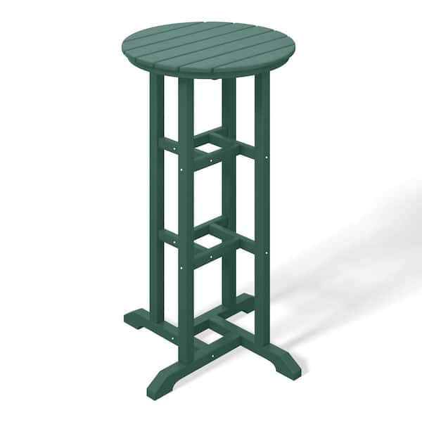 WESTIN OUTDOOR Laguna 24 in. Round Pub Height HDPE Plastic Dining Outdoor Bar Bistro Table in Dark Green