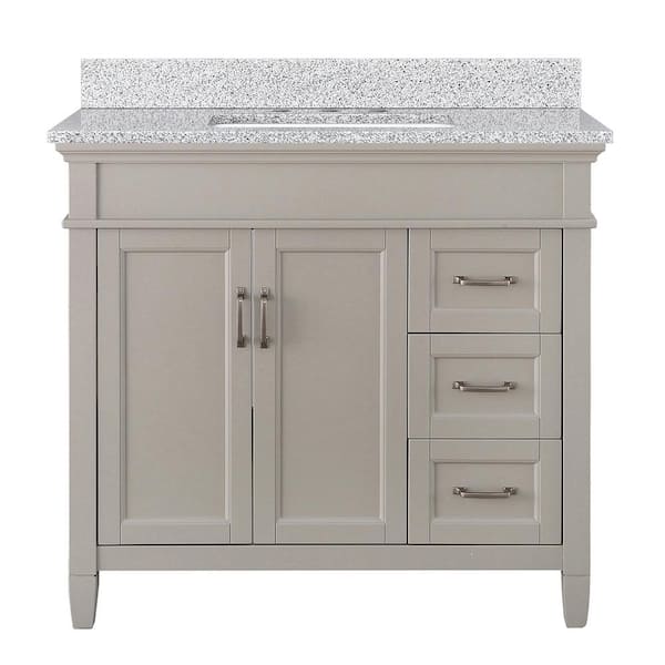 Home Decorators Collection Ashburn 37 in. W x 22 in. D Bath Vanity in Grey with Napoli Granite Top DR