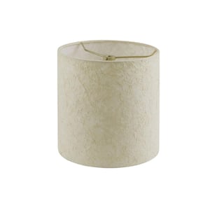 8 in. x 8 in. Tan Drum/Cylinder Lamp Shade with Spider Filter